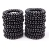 5cm Telephone Wire Cord Hair Tie Girls Children Elastic Hairbands Ring Rope Black Color Women Accessories2559741