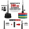 12 Set Home Workout Gym Equipment Fitness Lift Pulley System Kit with Loading Pin Tricep Strap Bar Cable Rope Muscle Strength Training