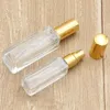 10ml 20ml Clear Portable Glass Perfume Spray Bottles Empty Cosmetic Containers with Atomizer Gold Silver Cap Spray Bottle