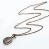 50st 27mm Ny liten vit stål Solrosfickur Necklace Vintage Bronze Smycken Partihandel Koreansk Edition Sweater Chain Fashion Watch