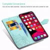 Folio Cover Premium кожаный кошелек с тиснением мандалы капюшовый корпус для iPhone 12 Pro Max 11 6.1 XS XR iPhone SE iPhone 6 6S 7 8 плюс