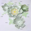 Dekoratif Çiçekler Çelenkler El Yapımı Işık Yeşil DIY Kağıt Parti Düğün Backdrops Için Beyaz Yaprakları Set Dekorasyon Kreş Duvar Deco Video