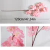 Artificiel Cherry Tree Pink Sakura Branch Silk 120cm DIY Fleurs artificielles Mur Floral Décoration de mariage Home Decor Outdoor Decor5510530