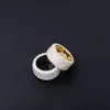 Topgrillz 5 صفوف مثلجة الكاملة Zircon bling Rings Gold Silver Color Charm Men Hip Hop Jewelry for Gifts Y1124219Q