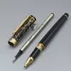 Luxury Picasso 902 Rollerball Pen Unikt Black Golden Engrave Business Office levererar högkvalitativa skrivalternativ Pen med låda P225Z