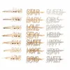 Modewoche Brief Strass Haarnadeln 12 Konstellationen Frauen Gold Silber Clips Haarspangen Mädchen Haarschmuck Party Geschenk