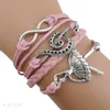 Tanz Tänzer Musik Note Violinschlüssel Welle Ballett Herz Unendlichkeit Liebe Charm Armbänder Lila Rosa Frauen Männer Schmuck Geschenk Custom1245D