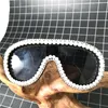 Übergroße Perle Diamond Luxus Sonnenbrille einzigartige Frauen Mincl Marke Diamond Glässe Designer Mode weibliche Shades FML8245701