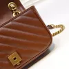 Brun marmont handväska kvinnor väskor ny crossbody väska läder grossist handväska clutch