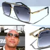 Sechs Sonnenbrillen für Herren, beliebtes Modell, Metall-Vintage-Sonnenbrille, modischer Stil, quadratisch, rahmenlos, UV-400-Linse, mit Paket, heiß verkaufte Stile