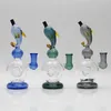 8inch Dolphin Recycler Glass Bong with Inline Perc Water Pipe Dab Rig Hookah Pipe with 1 bowl