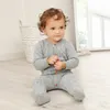 Yenidoğan Sahne Giyim Hood Ayaklı Tulum Erkek Bebek Kostüm Örgü Kıyafet Bebek Erkek Kız Romper Fotoğrafçılık 0-24 M C0126