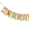 Hello Spring Banner Burlap Garland Flagi Dekoracja Kryty Outdoor Mantel Kominek Wiszący Decor Party Supplies XBJK2201