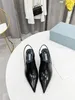 Latest fashion wear-resistant Dress Shoes pointed back trip buckle shoes women's 6.5cm thin high heels luxury real leather decorative women sandals 35-41