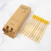 10pcs/Box Bamboo Toothbrush Natural Bamboo Toothbrush Color Toothbrush Bamboo Charcoal Soft Bristles Disposable Tooth Brush Free Shipping