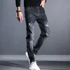 Hot Men Distressed Ripped Skinny Jeans Mode Mens Jeans Slanke Motorfiets Moto Biker Causal Mens Denim Broek Hip Hop Mannen Jeans