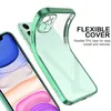 Étuis transparents en TPU galvanisé résistant aux chocs pour iPhone 15 14 13 12 11 Pro Max iPhone 15 Plus housse de protection complète