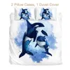 sets BeddingOutlet Orcinus Orca ensemble de housse de couette épaulards couvre-lits vie marine ensemble de literie océan bleu aquarelle couverture de lit 3 pièces 2