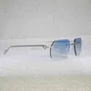 2023 Designer Glasses Vintage New Lens Shape Rimless Sunglasses Men Women Outdoor Gafas Clear Glasses Meal Frame For Reading culos Shades