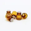 1 ml 2 ml 3 ml 5 ml Amber Glass Essentiële oliefles Glas Parfum Oliedie Monster Testflessen met dekselopeningreductiemiddelen