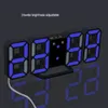 3D LED Digital Clock Mode Night Mode Brightness طاولة كهربائية قابلة للتعديل على مدار الساعة 24 ساعة شاشة الجدار الجدار المعلقة 209 فولت