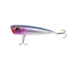 Fiske Lures 8cm 14g Topwater Popper Bait 5 Färg Hårdbete Konstgjorda Wobblers Plastfiskehantering med krokar