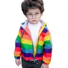 Épais Casual Enfants Vestes 12M-5Y Enfants Rainbow Manteaux Garçons Bomber Vestes D'hiver Bébé Filles Coupe-Vent Garçons Survêtement 201126