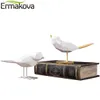 Ermakova moderno bonito resina figurine bird figurine ornamentos geométricos origami animal estátua home escritório decoração presente q1128