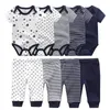 Summer Unisex Newborn Clothes Short Sleeve Baby Rompers+ Trousers 100%Cotton Soft Boys&Girls Clothing Set LJ201221