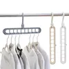 9 Hole Multifunctional Folding Hangers Space Saving 360 Rotating Magic Hanger Home Wardrobe Drying Clothes Storage Rack SEAWAY CCD13167