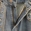 Taille haute rétro femmes jeans deux couleurs disponibles décontracté sauvage lâche pantalon en denim avec ceintures LJ201029