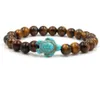 Sea turtle charm bracelet beaded Agate Tiger eye Natural stone bracelet turquoise beads women men bracelets will and sandy