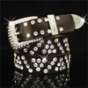 Western Cowgirl Cowboy Style Rhinestones Belt Bling Studded Crystal Belts For Women Men Fashion Genuine Leather belt Street Punk AA220312