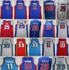 Derrick Rose Jerseys 농구 도시 Isiah Thomas Bill Laimbeer Dennis Rodman Joe Dumars Grant Hill Blake Griffin 파란색 흰색 빨간색