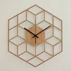 Horloges murales moderne grand silencieux Hexagonal Quartz à piles décor à la maison bureau géométrie bambou bois chambre cadeau Clock1