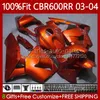 OEM Fairings For HONDA CBR600F5 CBR 600 RR F5 CC 2003 2004 Body gloss orange 71No.103 CBR 600CC 600RR 600F5 03-04 CBR-600 CBR600 RR CBR600RR 03 04 Injection mold Bodywork