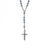 New Fashion 6mm Natural Stone Necklace Wholesale 6pcs/lot Hematite Cross Necklace Men Pendant Jewelry