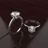 Alianças de casamento de prata maciça real clássicas para mulheres 2ct 6mm Sona DIAMOND cz Anel de noivado 925 Anéis de prata pura joias finas tamanho 4-10