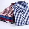 Youthful Vitality Men's Stylish Checkered Plaid Pattern Shirts Patch Chest Pocket Casual Standard-Fit Long Sleeve Cotton Shirt C1210