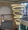 Lüks Modern Avize Aydınlatma Büyük Merdiven Işık LED Kristal Lamba Ev Dekorasyon Armatürleri