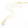 Ny Gold Silver Rose Gold märkesvaror Kvinnor T Letter Style Rostfritt Double Heart Charms hängen halsband 1st Drop 299L