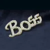 Mode Bling Bling 18 K Vergulde Oostenrijkse Crystal Boss Broches voor Mannen Vrouwen Bruiloft Sieraden Mooi Gift Groothandel Prijs