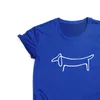 Einfache Dackel Hund Druck Kleidung Frauen Sommer T Shirt Graphic Tees Weiblich Harajuku Ästhetischen Kurzarm Tops Camisetas Mujer