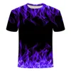 Męskie koszulki Fire Flaming Tshirt Mężczyźni Kobiety T Koszulka 3D T-shirt Czarny Tee Casual Top Anime Camiseta Streetwear Krótki Rękaw Harajuku