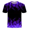 Men's T-Shirts Fire Flaming Tshirt Men Women T Shirt 3d T-shirt Black Tee Casual Top Anime Camiseta Streetwear Short Sleeve H238U