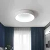 현대식 LED 천장 조명 비품 침실 둥근 생활 램프 리모컨 연구 사무실 장식 검은 원 조명 W220307