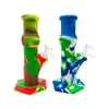 물 담뱃대 육각형 실리콘 봉지 다채로운 물 파이프 흡연 DAB 조작 유리 그릇을 똑바로 똑바로