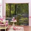 Curtain & Drapes Green Landscape Curtains Customized Size Luxury Blackout 3D Window For Living Room Cortinas1