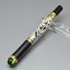 Lyxig Jinhao Pen High Quality Black Golden Silver Dragon Embossment Roller Ball Pen Office School Supplies Skriva Smooth Options Pennor