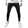 KANCOLD POTENTE BROOK Mode Denim Skinny Jeans Men Zwart Dired Midweight Cotton Zipper Jeans Casual Long Pants D231